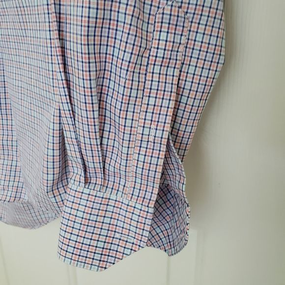 Palmetto Moon Long Sleeve Button Down Shirt Blue Pink Plaid Size Small - Picture 3 of 10